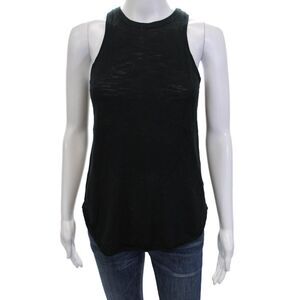 360 Sweater Womens Scoop Neck Lightweight Knit Tank Top Black Cotton Size XS